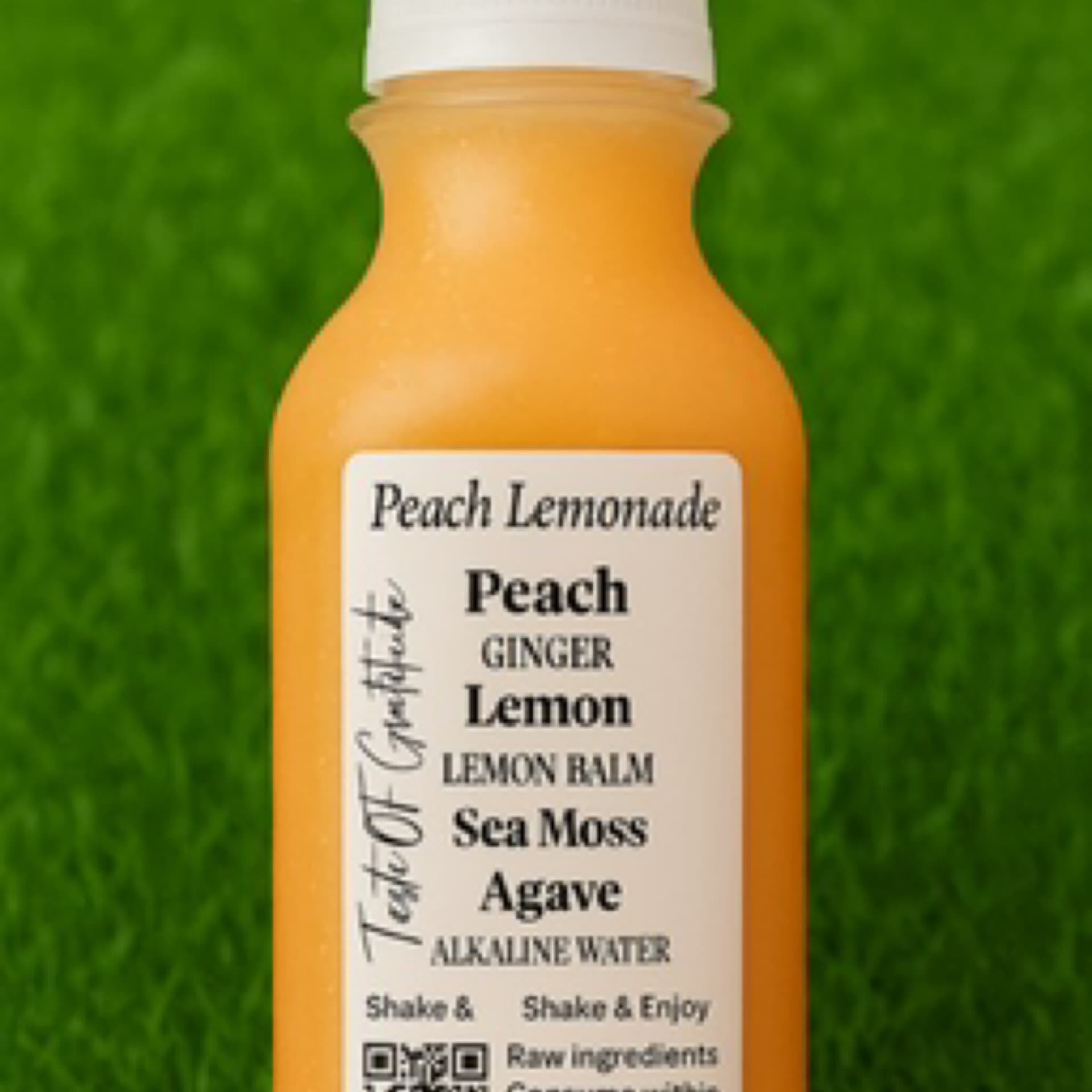 Peach Lemonade with sea moss, ginger, and lemon for Immune Support and Hydration